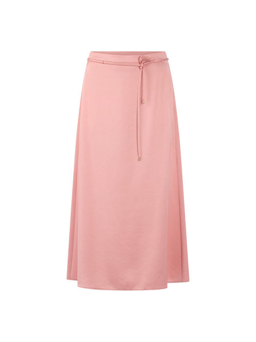 Marc Cain Women's Red Midi Skirt In Satin With Tie Cord, 14 (N4)