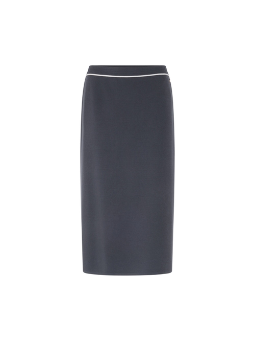 Marc Cain Women's Blue ‘Rethink Together’ Fine Knit Midi Skirt, 8 (N1)