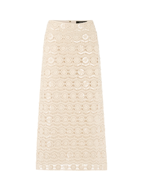 Marc Cain Women's White Openwork Skirt With Mini Beads, 8 (N1)