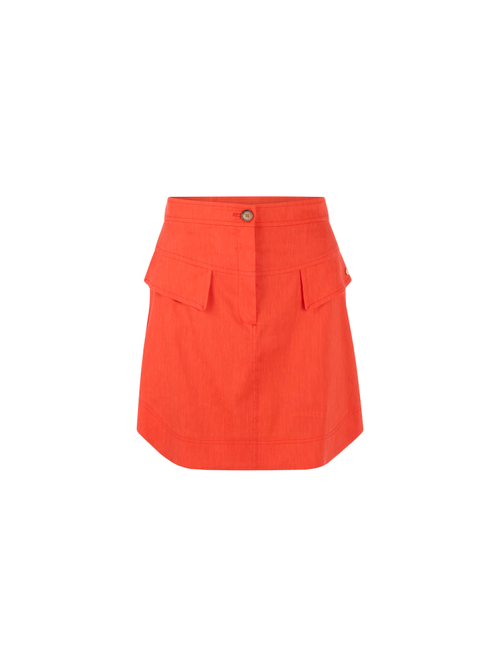 Marc Cain Women's Red Linen-Viscose Blend Mini Skirt, 16 (N5)