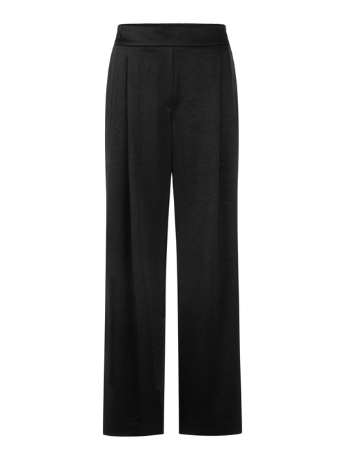 Marc Cain Women's Black Wedi Wide-Fit Trousers With Pleats, 12 (N3)