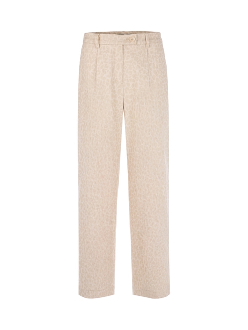 Marc Cain Women's White Wasco Trousers With Leopard Print, 12 (N3)
