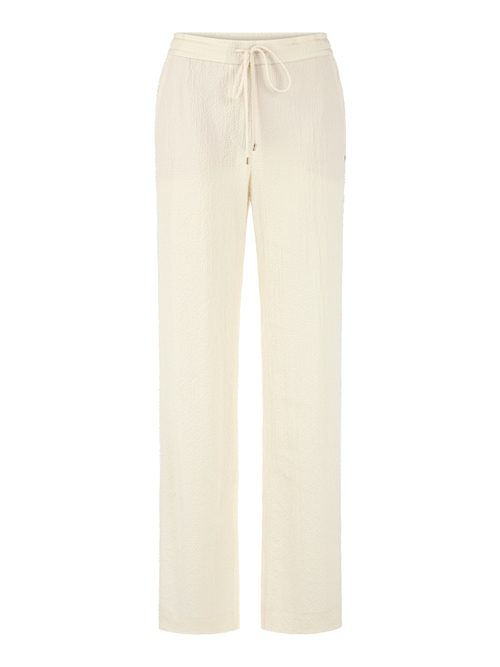Marc Cain Women's White Washington Textured Blend Trousers, 14 (N4)