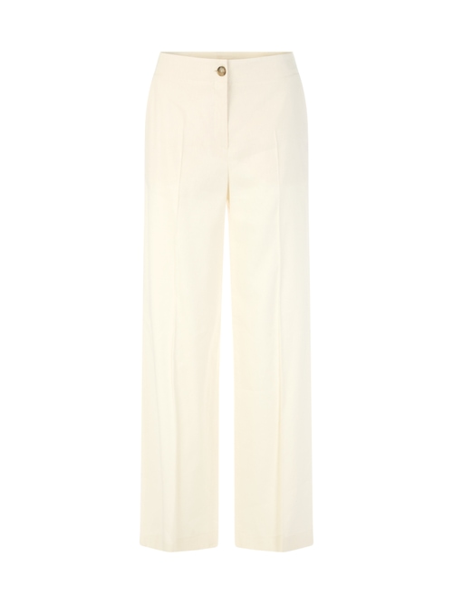Marc Cain Women's White Waukee Linen-Viscose Trousers, 14 (N4)