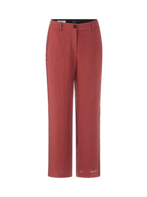 Marc Cain Women's Yellow Wukari Linen-Viscose Blend Trousers, 14 (N4)