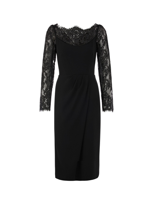 Marc Cain Women's Black Elegant Dress With Lace, 20 (N7)