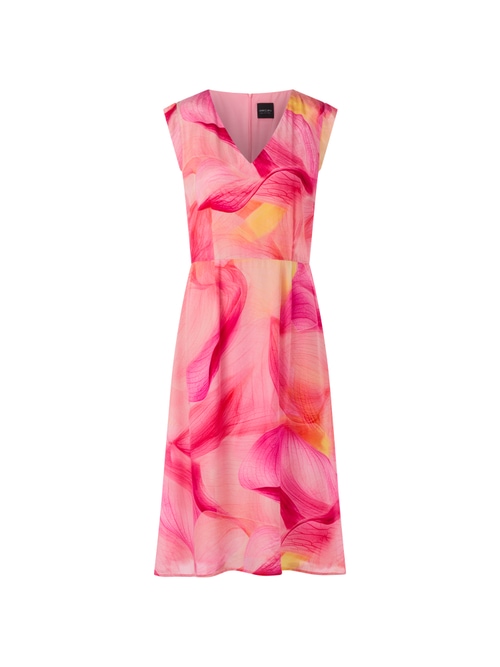 Marc Cain Women's Red Viscose Midi Dress With Calla Lilies, 8 (N1)