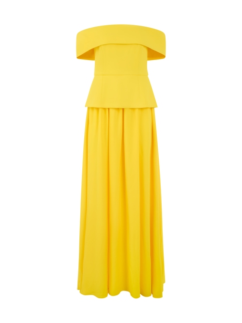 Marc Cain Women's Yellow Off-The-Shoulder Maxi Dress, 18 (N6)