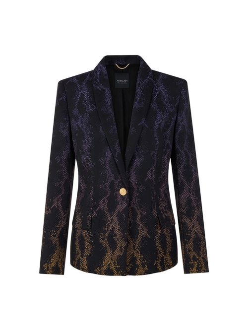 Marc Cain Women's Black Fitted Blazer In Snake Print, 8 (N1)