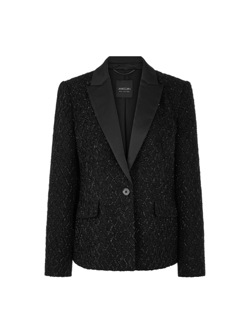 Marc Cain Women's Black Fitted Blazer With Glitter Details, 16 (N5)