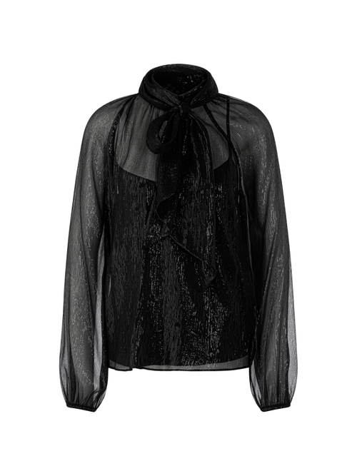 Marc Cain Women's Black Transparent Blouse With Top, 18 (N6)