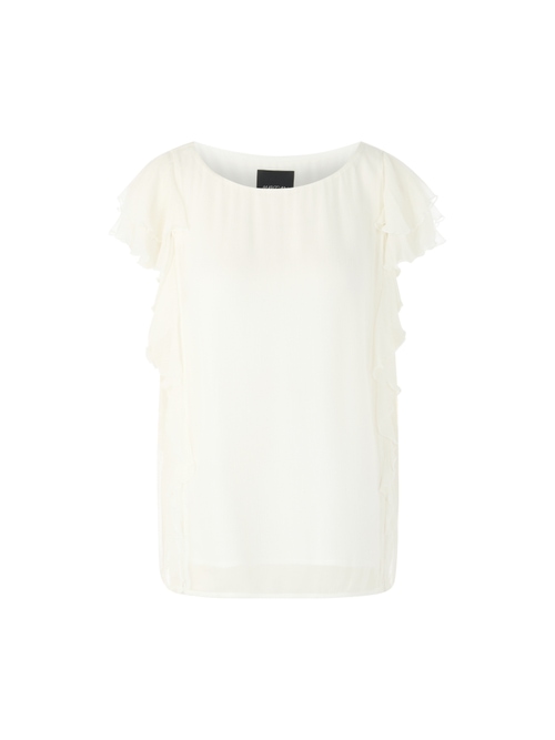 Marc Cain Women's White Delicate Blouse With Ruffles, 16 (N5)