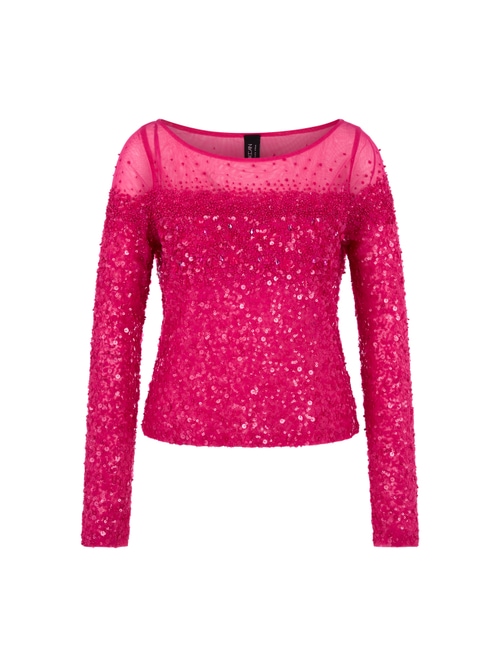 Marc Cain Women's Red Blouse With Glitter Effect, 18 (N6)