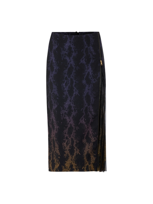 Marc Cain Women's Black Pencil Skirt With Snake Print, 8 (N1)