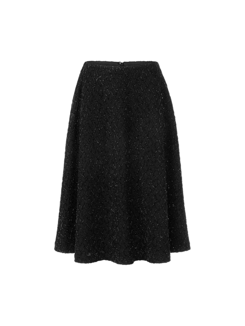 Marc Cain Women's Black Swinging Skirt With Glitter Details, 18 (N6)