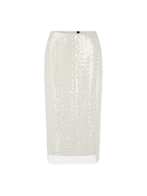 Marc Cain Women's White Sequin-Embroidered Midi Skirt, 8 (N1)