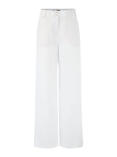 Marc Cain Women's White Waukee Viscose-Linen Blend Trousers, 14 (N4)