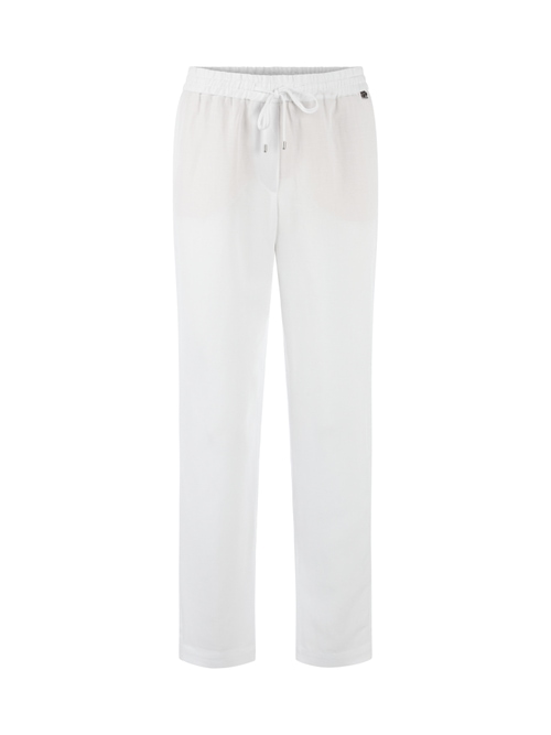 Marc Cain Women's White Rhodos Viscose-Linen Jogging Trousers, 14 (N4)