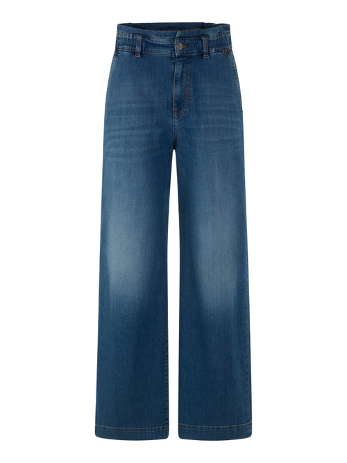 Marc Cain Women's Blue Waukee Wide Jeans With High Waistband, 16 (N5)