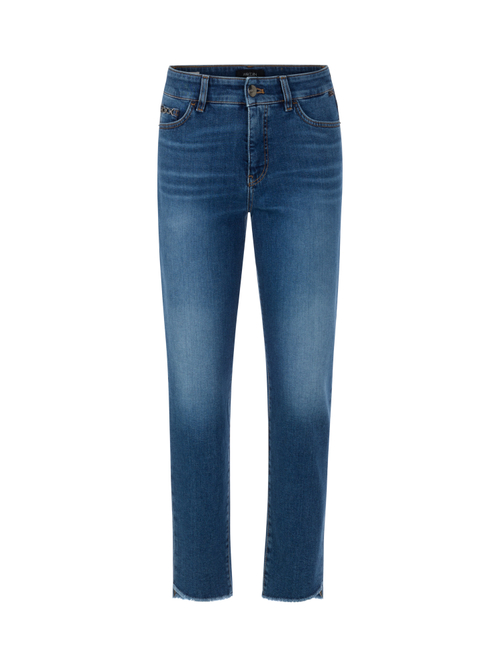 Marc Cain Women's Blue Silea Slim-Fit Jeans With Cropped Cut, 14 (N4)