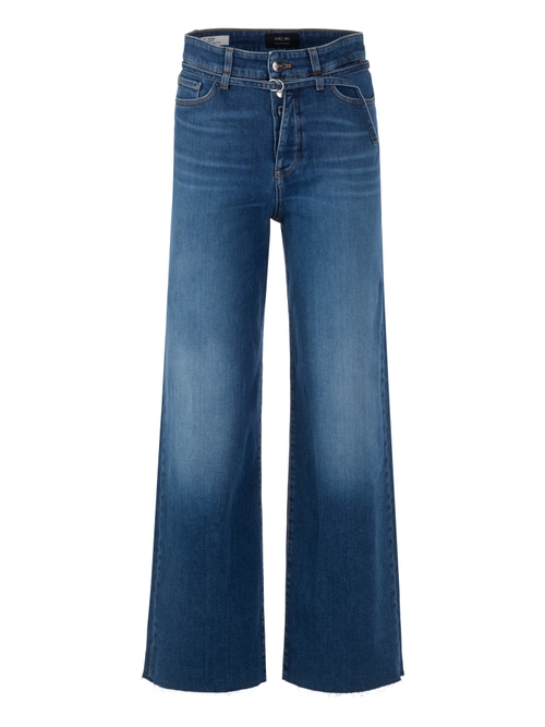 Marc Cain Women's Blue Waukee Wide-Cut Jeans With High Waist, 10 (N2)