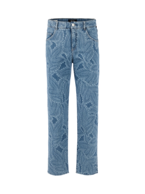 Marc Cain Women's Blue Roha Jeans With Paisley Pattern, 18 (N6)