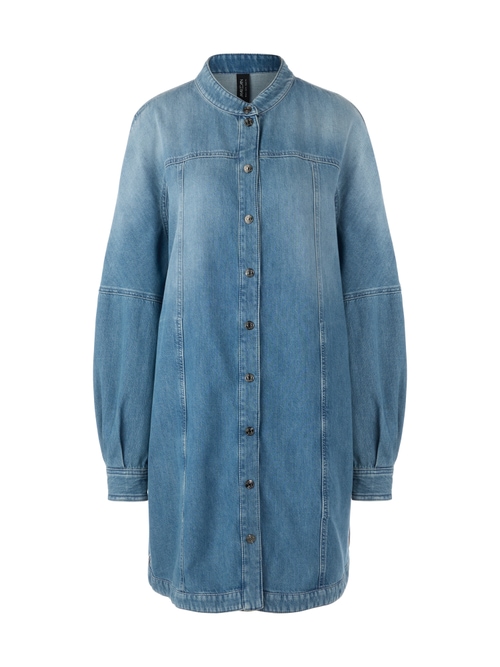 Marc Cain Women's Blue Denim Mini Dress With Stand-Up Collar, 20 (N7)