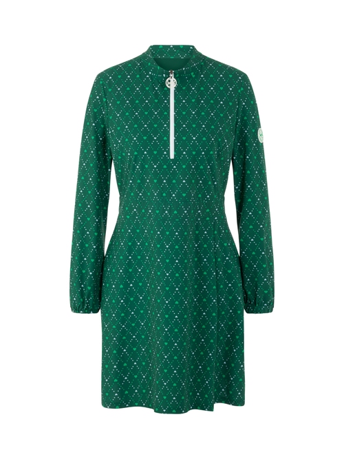 Marc Cain Women's Green Stretch Mini Dress With Heart Print, 20 (N7)