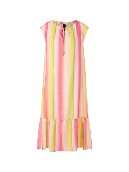 Marc Cain Women's Red Striped Midi Dress With Flounce, 8 (N1)