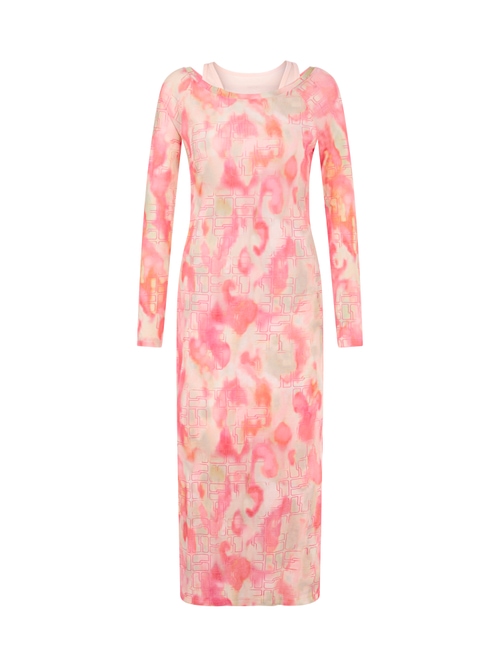 Marc Cain Women's Red Midi Dress With Print, 18 (N6)