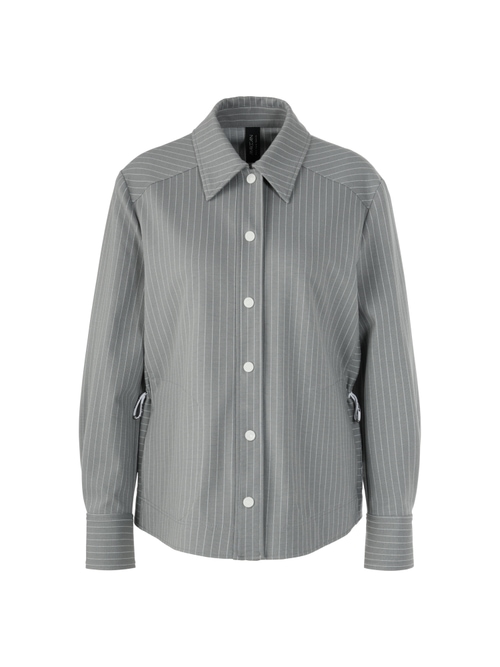 Marc Cain Women's Grey Striped Shirt Jacket, 16 (N5)