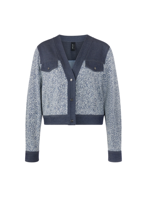 Marc Cain Women's Blue Short Jacquard Jacket, 20 (N7)
