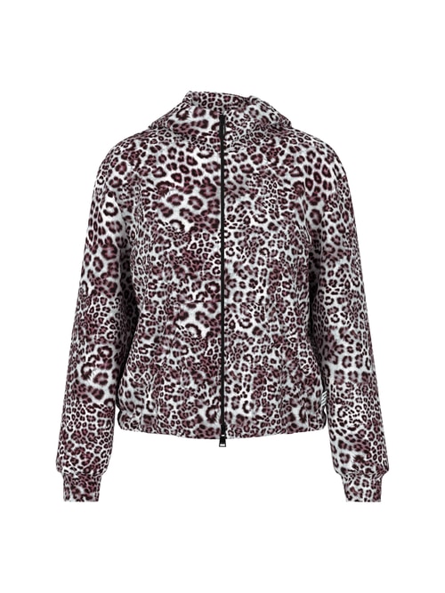 Marc Cain Women's Red Jersey Jacket With Leopard Print, 10 (N2)