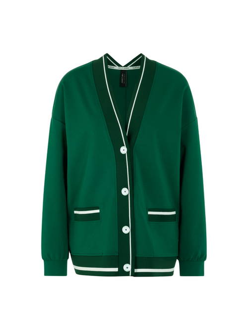 Marc Cain Women's Green Loose Jacket With Striped Details, 14 (N4)