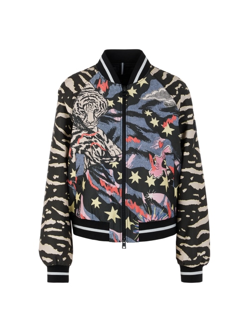 Marc Cain Women's Black Blouson Jacket With Comic Print, 12 (N3)