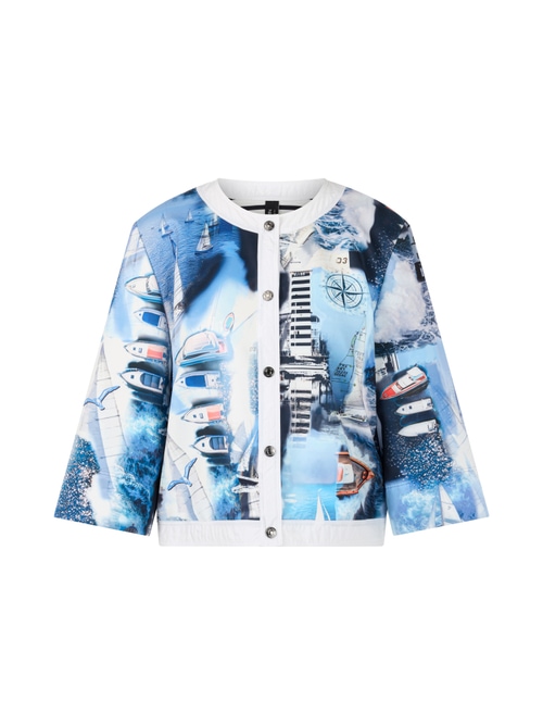 Marc Cain Women's Blue Jacket With Print, 10 (N2)