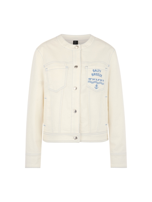 Marc Cain Women's White Maritime Denim Jacket, 12 (N3)
