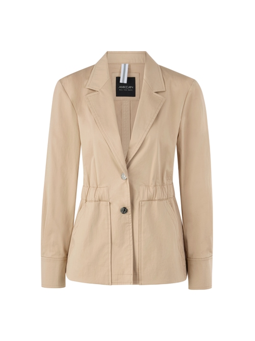 Marc Cain Women's Brown Lightweight Blazer With Elastic Waist, 12 (N3)