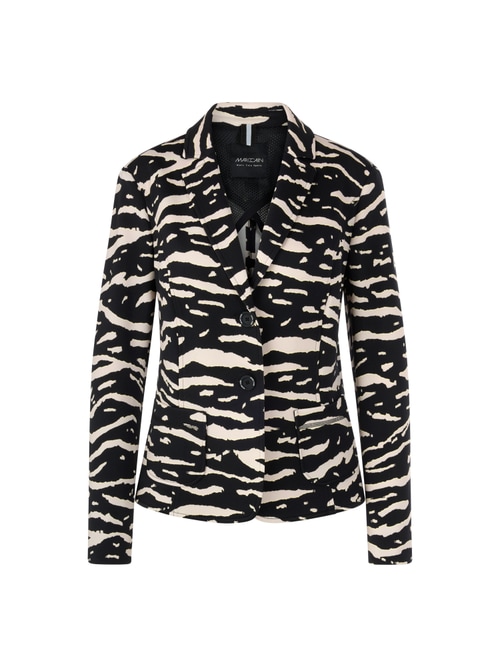 Marc Cain Women's Black Blazer With Animal Print, 10 (N2)