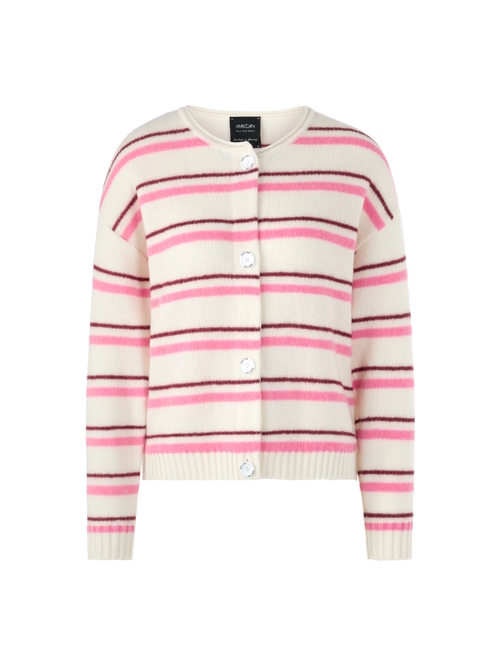 Marc Cain Women's Red ‘Knitted In Germany’ Striped Cardigan, 12 (N3)