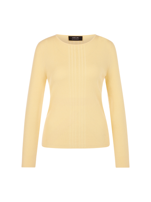 Marc Cain Women's Yellow ‘Rethink Together’ Ribbed Jumper, 20 (N7)