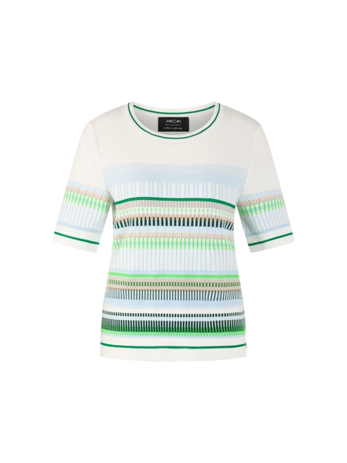 Marc Cain Women's Blue Fine-Knit Jacquard Jumper, 10 (N2)