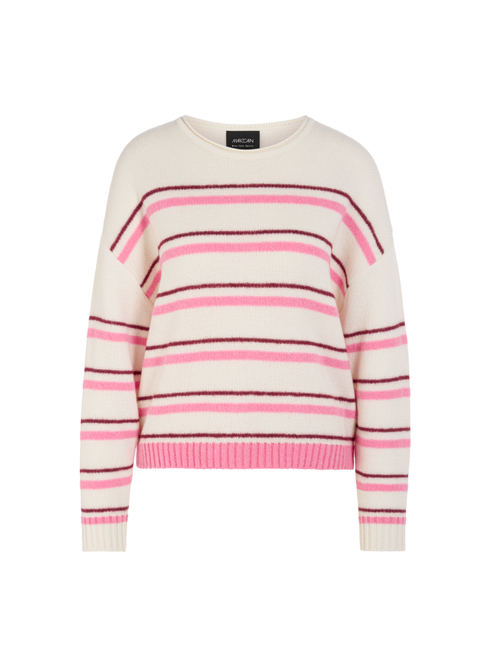 Marc Cain Women's Red ‘Knitted In Germany’ Striped Jumper, 16 (N5)