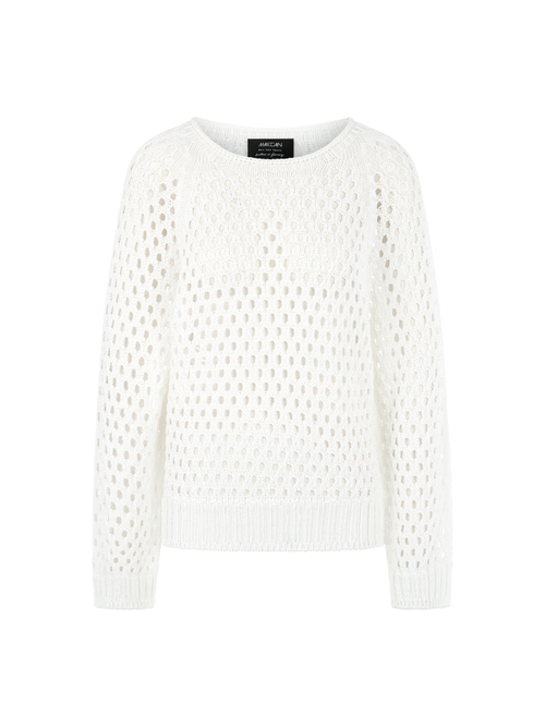 Marc Cain Women's White Jumper Knitted In Germany, 18 (N6)