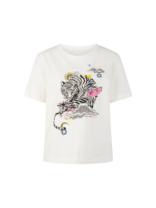 Marc Cain Women's White T-Shirt With Appliqués, 8 (N1)