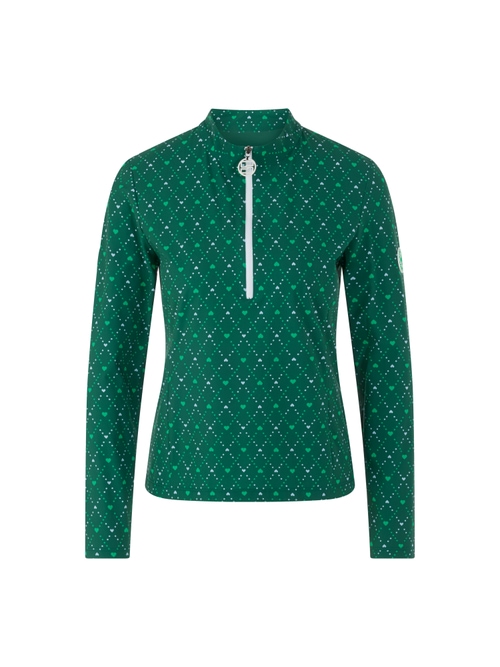 Marc Cain Women's Green Lightweight Shirt With Heart Print, 20 (N7)