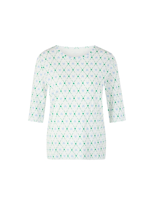 Marc Cain Women's White Shirt With Heart Print, 20 (N7)
