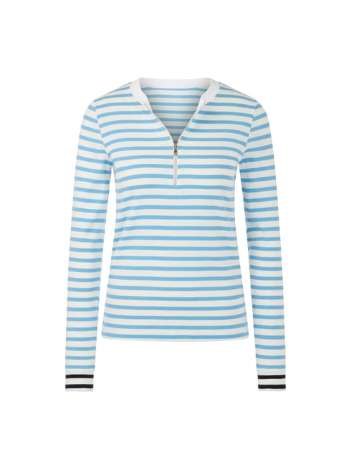 Marc Cain Women's Blue Striped Long-Sleeved Shirt, 16 (N5)