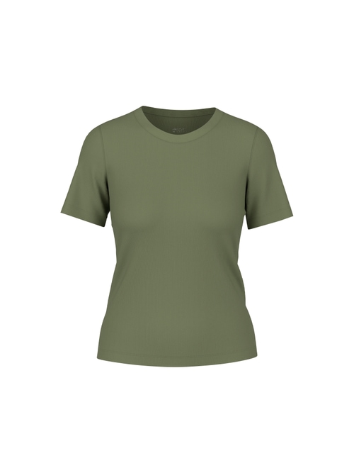 Marc Cain Women's Green Ribbed T-Shirt, 10 (N2)