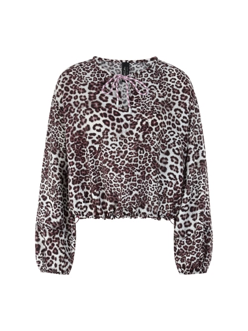 Marc Cain Women's Red Blouse With Leopard Print, 12 (N3)